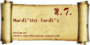 Maróthi Taráz névjegykártya